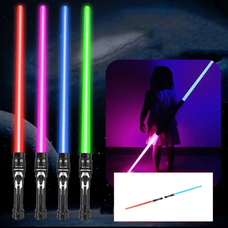 Glow Swords - 66cm LED Toy with Connected Turns 133cm - Perfect Toy for Kids 0