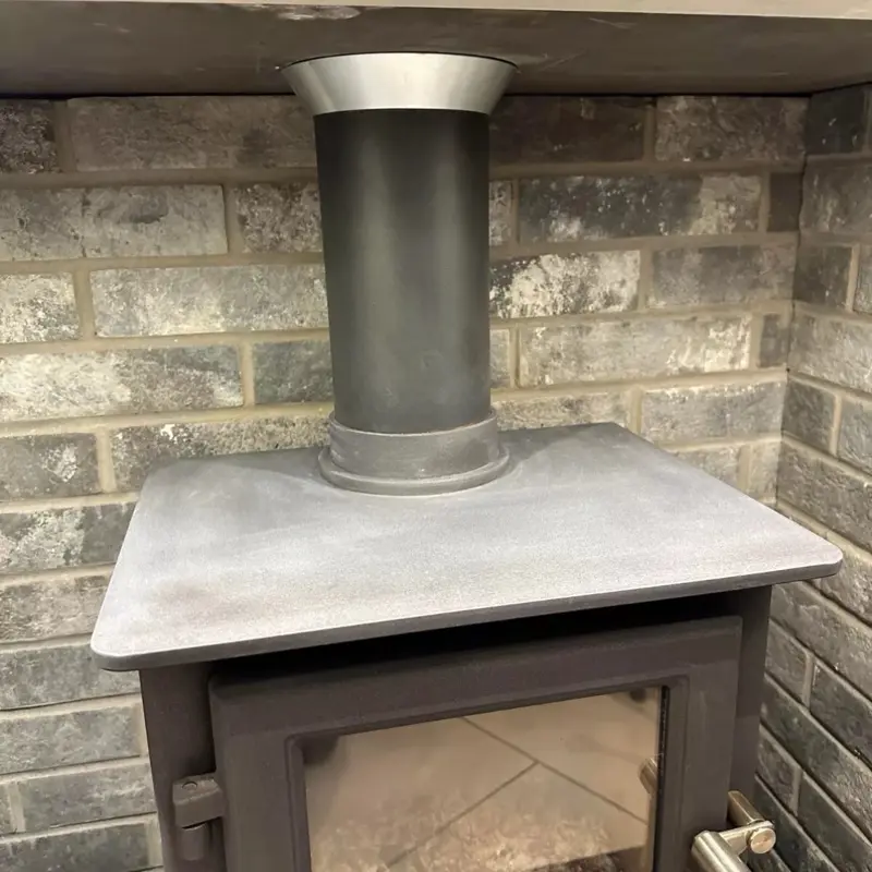 Debris Collar Plate stainless steel for Woodburning Stove 5" flue vitreous 125mm Steel