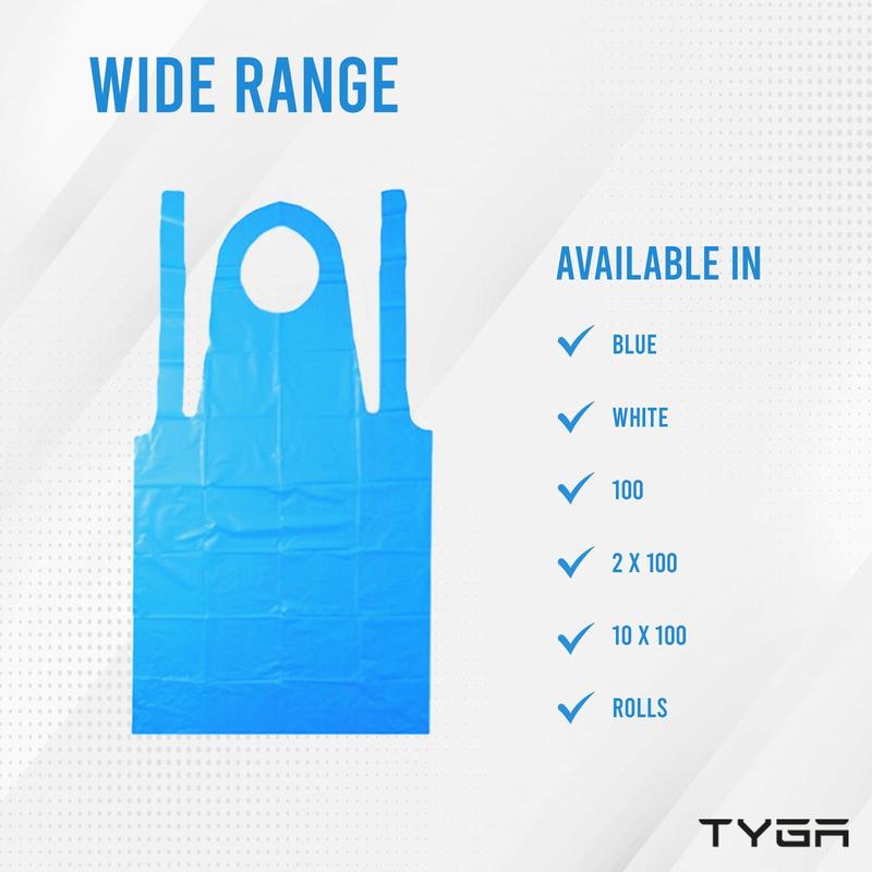 TYGA Disposable Workwear Protective Polythene Aprons (200) (On A Roll) Pack Kitchen Personal Cleaning 7