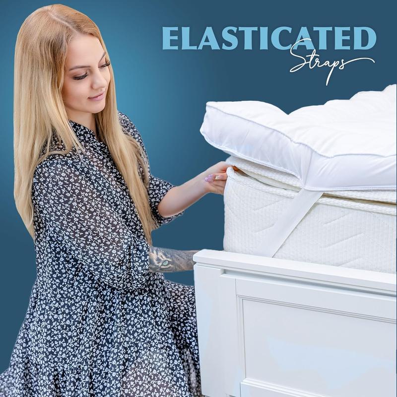Deep Sleep Hotel Quality Mattress Topper 10cm/4Inch Thick Deep Quilted Toppers Single Double King Super King Bed Size 4