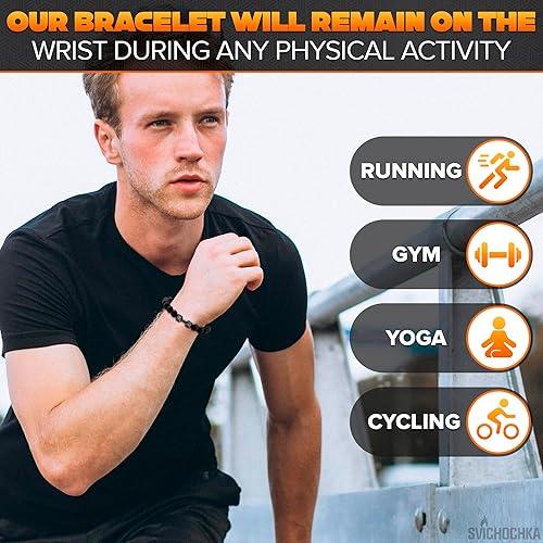 Heavyweight Lifting Dumbbell Volcanic Lava Mens Bracelet for Weight Training and Gym Enthusiasts 3