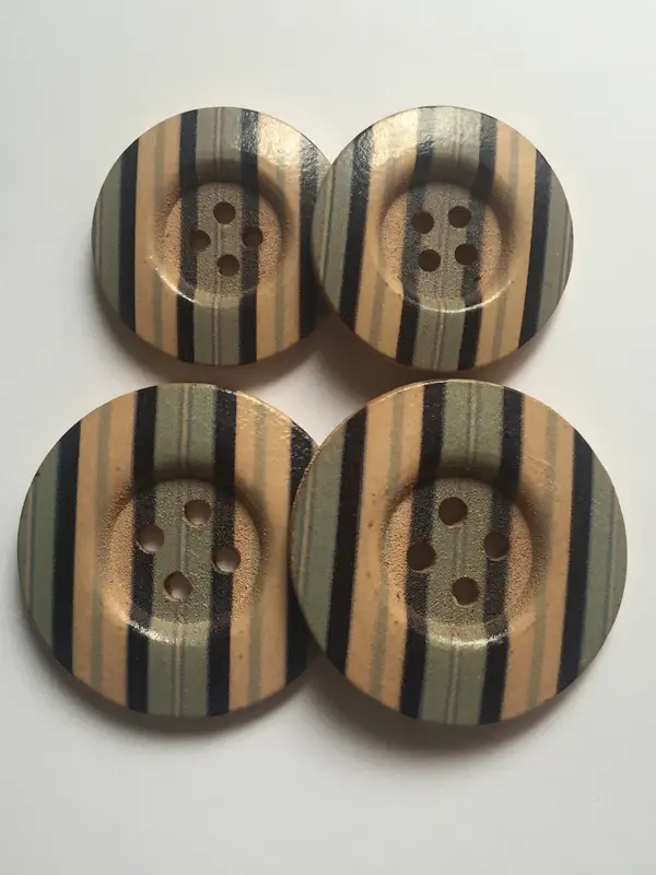 3pcs SMALL LARGE Wooden Buttons Sewing Craft 31mm 38mm wide 4 holes 5