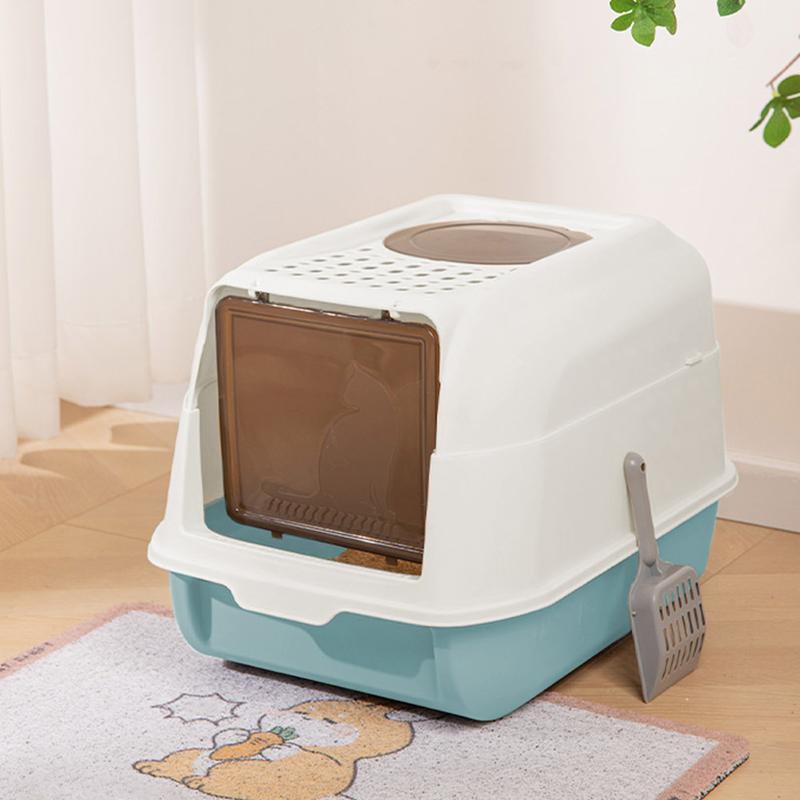 Lifeideas Large Fully Enclosed Hooded Top Entry Cat Litter Box With Scoop,Anti-Splash Kitten Litter Tray,Cat Toilet Cat Pan For Indoor Oudoor,Pet Supplies 6