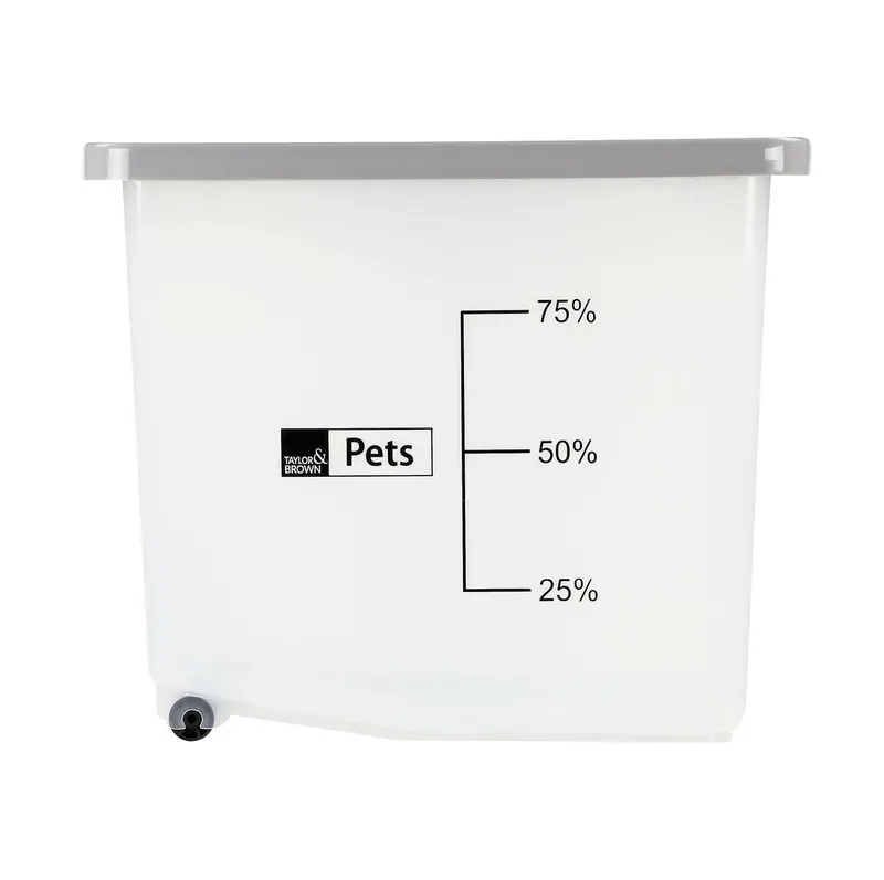 Taylor & Brown 30L/13KG Airtight Pet Food Storage Container Flip Top With Wheels Transparent Plastic Birds Pet Dog Cat Animal Dry Food Seed Dispenser Bin Boxes Organiser Rabbit 3