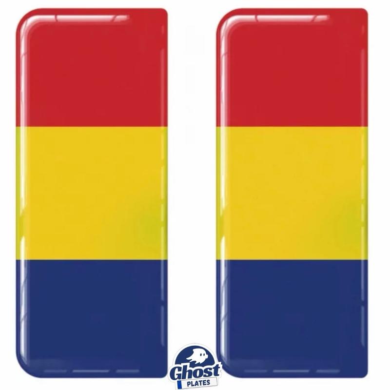 Romania Flag 3D Gel Number Plate Decal for UL Plate 0