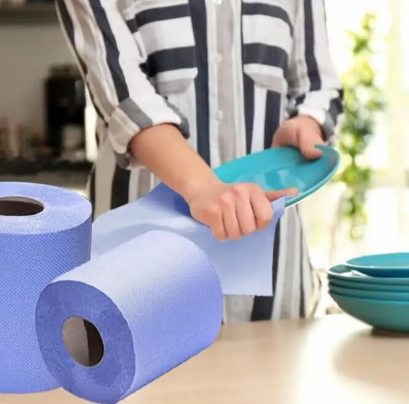Eco Blue Centrefeed Blue Roll Kitchen Rolls Hand Towels Pack of 6 - 2ply Embossed - Wipes, Toilet - Degradable & Eco-Friendly - Disposable, Cleaning wardrobe 151-300 sheets office kitchen rolls & wipes 5