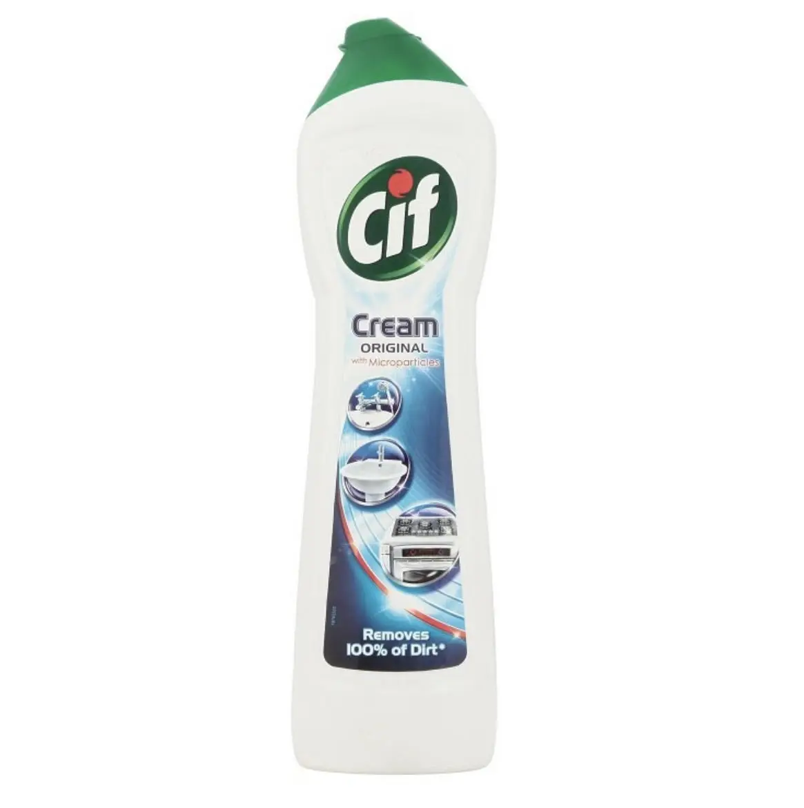 Cif Original Cream Multipurpose Surface Cleaner enriched with a fresh, ocean scent made with 100% natural cleaning particles for gentle and reliable cleaning 500ml Fragrance Household