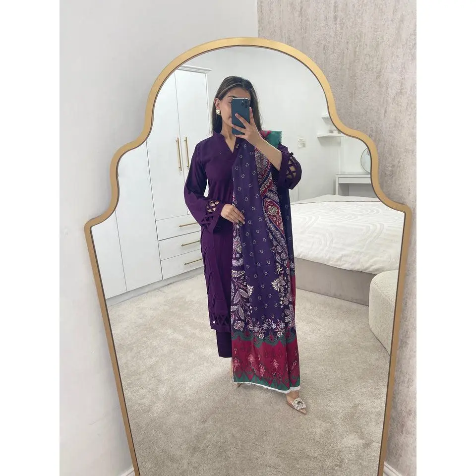 Pure linen 3 piece suit purple (immediate dispatch)