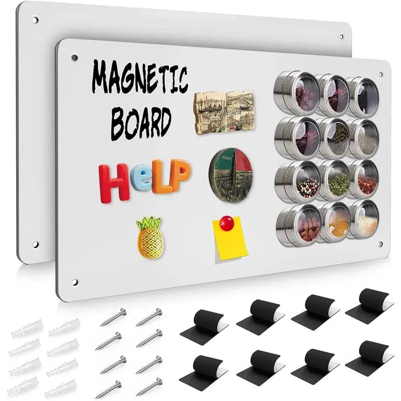 Large Magnet White Board for Fridge A3, Kids Magnetic Board for Wall, Magnetic Notice Boards for Home, Stick on Metal Magnet Board 30x43.5cm (White - 2Pack) 7