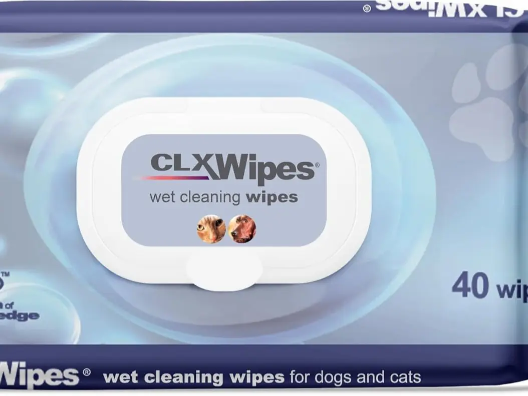 CLX Wipes - Dog Wipes Antibacterial + Antifungal - Pet Cat & Dog Grooming Wipes For Cleaning Ear, Paw & Bums - Dog Cleaning Wipes - 40 Wipes