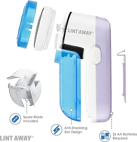Larger Sized Electric Lint Bobble Remover and Fabric Shaver GC20010 with Free Extra Blade and More Powerful, Multi-Use De Fluffer and De Bobbler Machine for Clothes and More 2