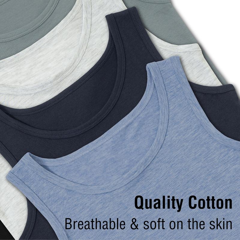 Boys 5 Pack Vests Underwear Sleeveless Kids 100% Cotton White Size 4-13 Years 6