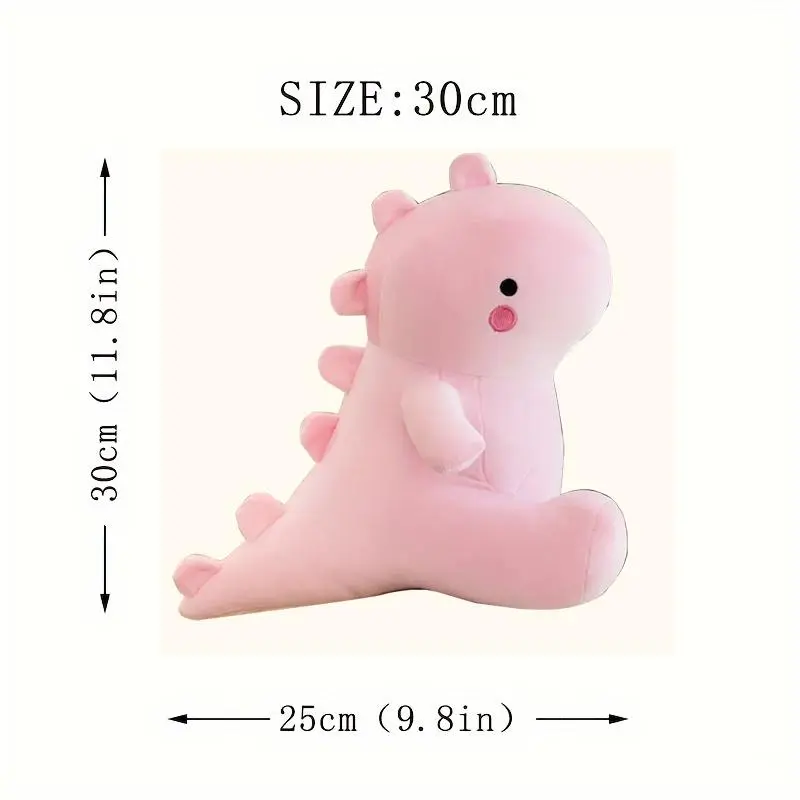 Pink dino throw pillow  doll and stuffed toys cute shy pink dino 1