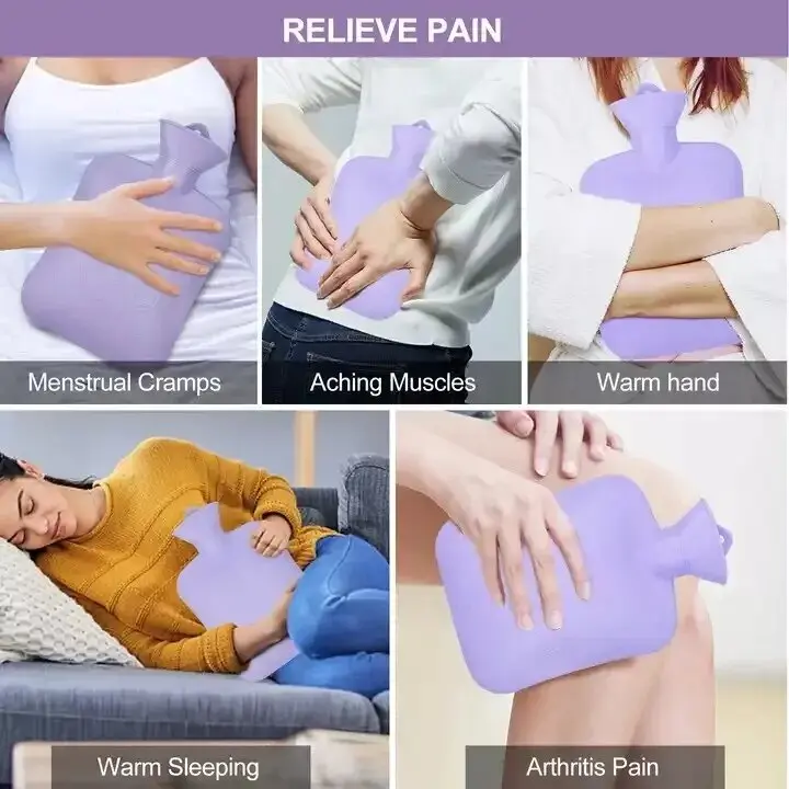 3-Piece Hot Water Bottle Set with Waist Strap for Women's Health Comfortable - Ideal for Home Use Cover Gift Hand Cup 3
