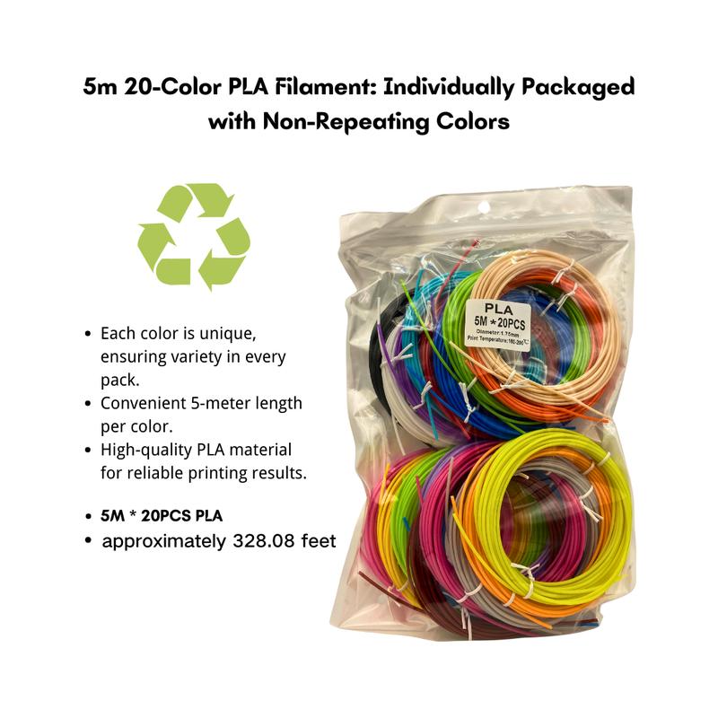 [5 meter/piece] 20 Colors 3D Pen Filament Refills 3D Pen Refill PLA Refill 3D Printing Pen Filaments Crafting Doodle Drawing Arts 7