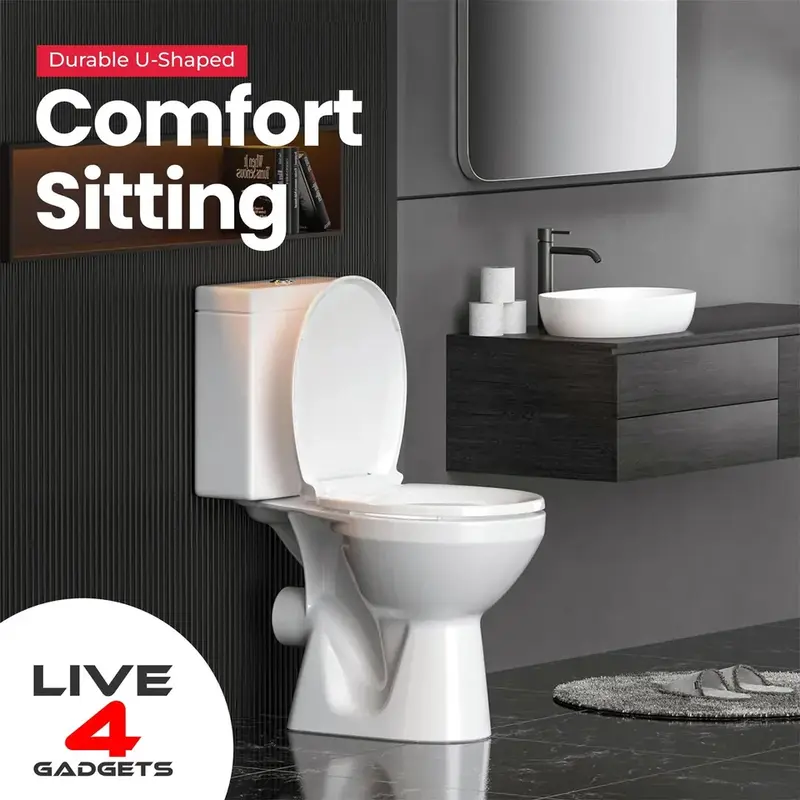 Luxury White Soft Close Bathroom Toilet Seat Anti Slam WC Home Heavy Duty 2