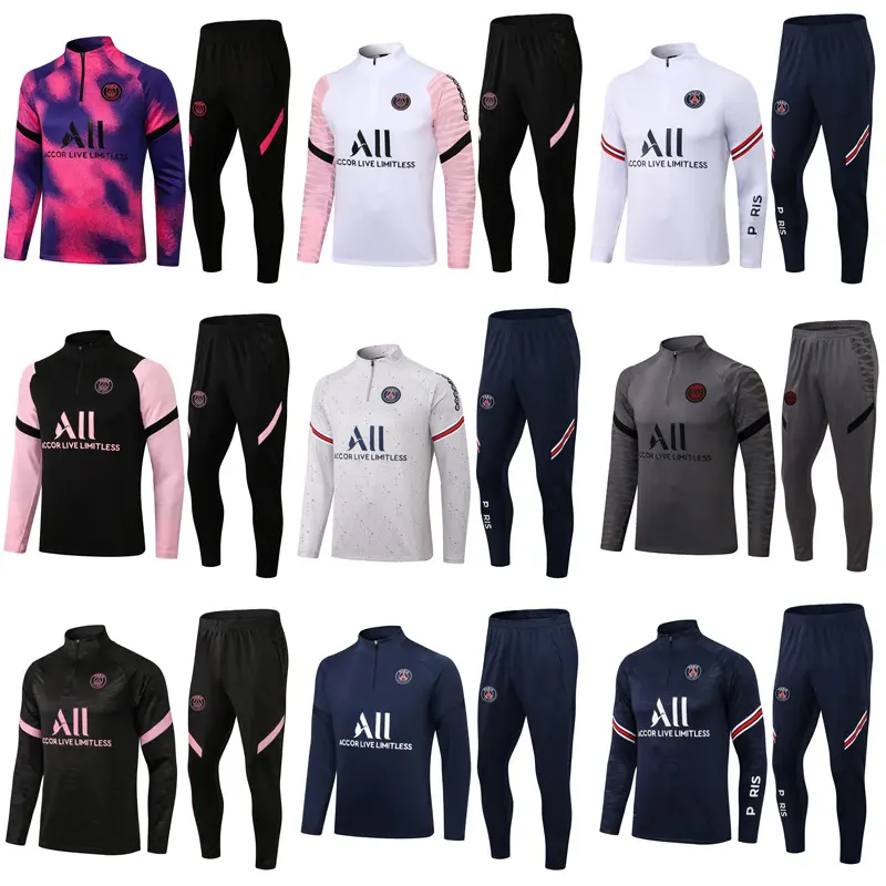 Chelsea Inter Milan Atletico Madrid training jersey, football jersey, long-sleeved main set, half-zipper jersey.