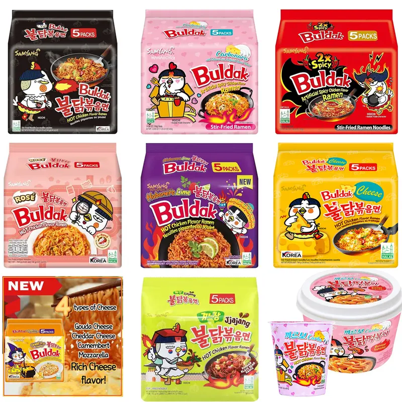 Samyang Buldak Hot Chicken Flavor Ramen Noodles+Topokki ( Tteokbokki ) Bundles Instant Cheese Food Korean Korea Pansit Spicy noodle ramen carbonara rose habanero 0