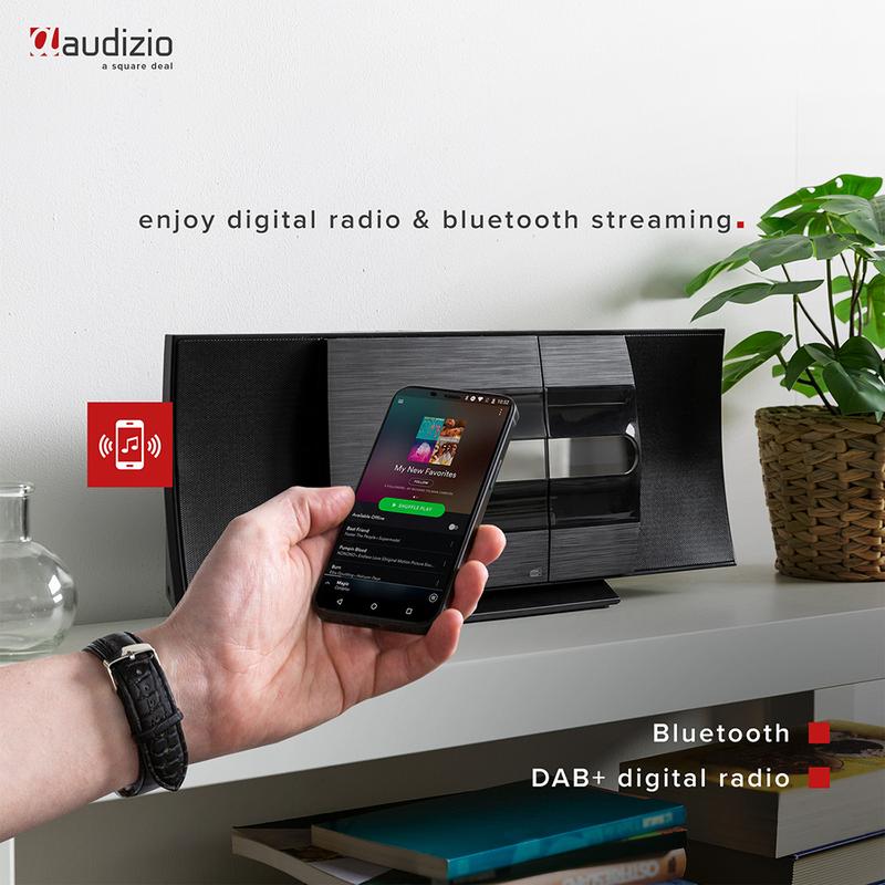 Audizio Tours HiFi Stereo System with Bluetooth, CD & DAB+, Black 1
