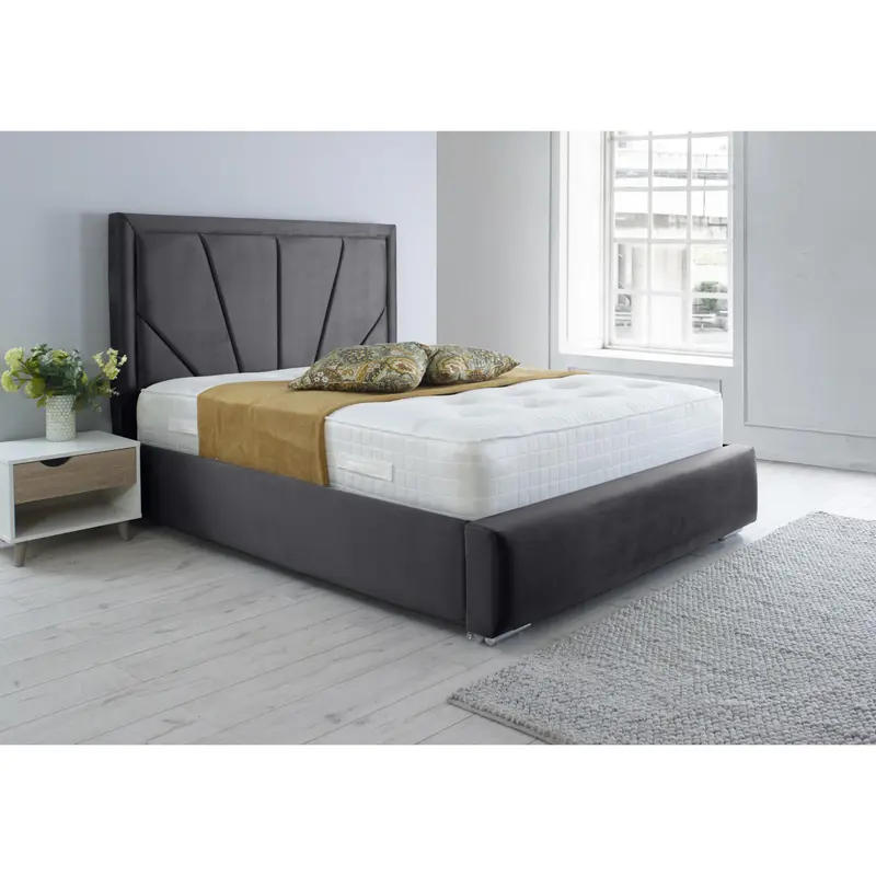 Itala Plush Small Double Bed Frame - Steel 0
