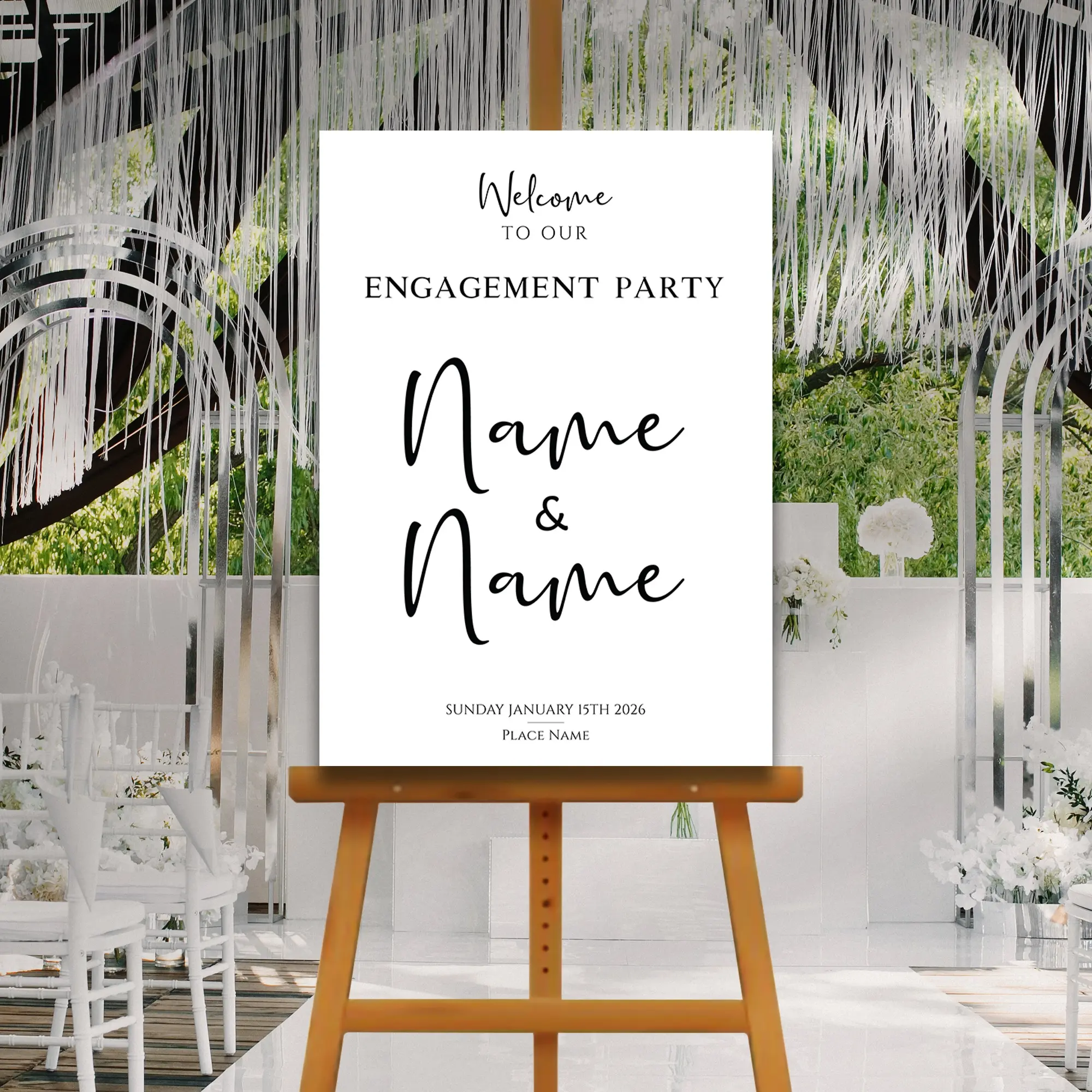 MINIMALIST Engagement Party Welcome Sign, A1, A2, A3 or A4, Engagement Party Signs, Engagement Decorations, Classy Modern Engagement Party