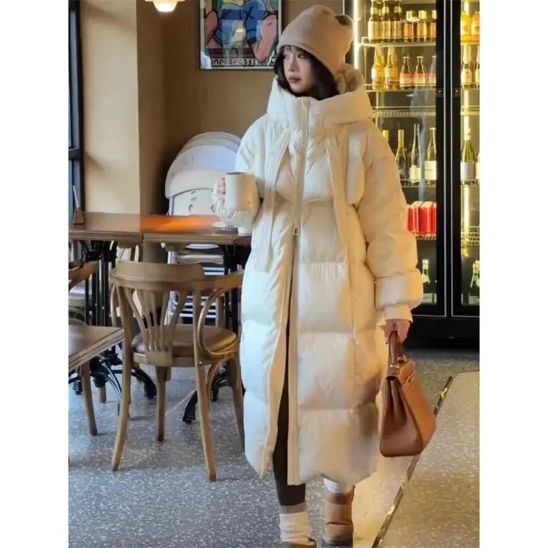 2024 New Winter Long Hooded Thick Warm Jacket Women Parkas Casual Loose Down Cotton Outerwear Female Overcoat 8