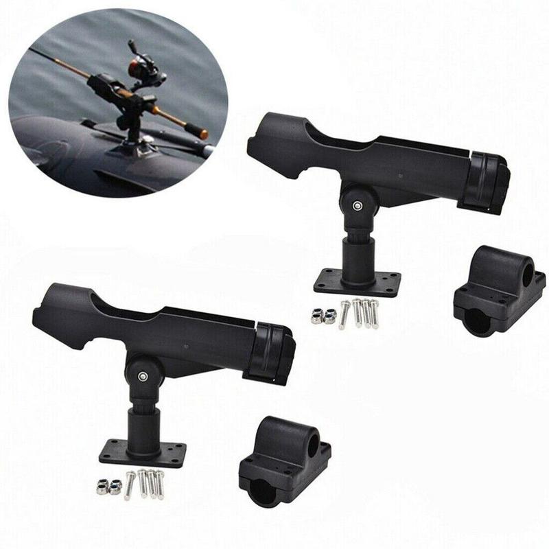 2pcs Adjustable Fishing Rod Pole Mount Stand Bracket Holder For Kayak Canoe Boat 4