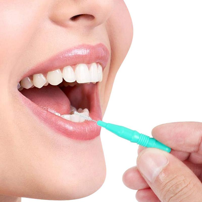 50 Pieces Interdental Brush,Toothpicks Tooth Flossing Head Oral Dental Hygiene Brush,Teeth Cleaner Dental Floss Stick Tooth Cleaning Tool Comfort Cleanser 1