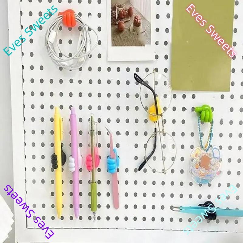 Thumb Wall Hook, 5 Counts Cute Decorative Self Adhesive Cable Hook, Cable Clip Hook, Cable Organiser, Desk Accessories, Bedroom Accessories, Room Decor, Home Decor, Gift for Girlfriend, Gift for Boyfriend, Mens Gifts 5