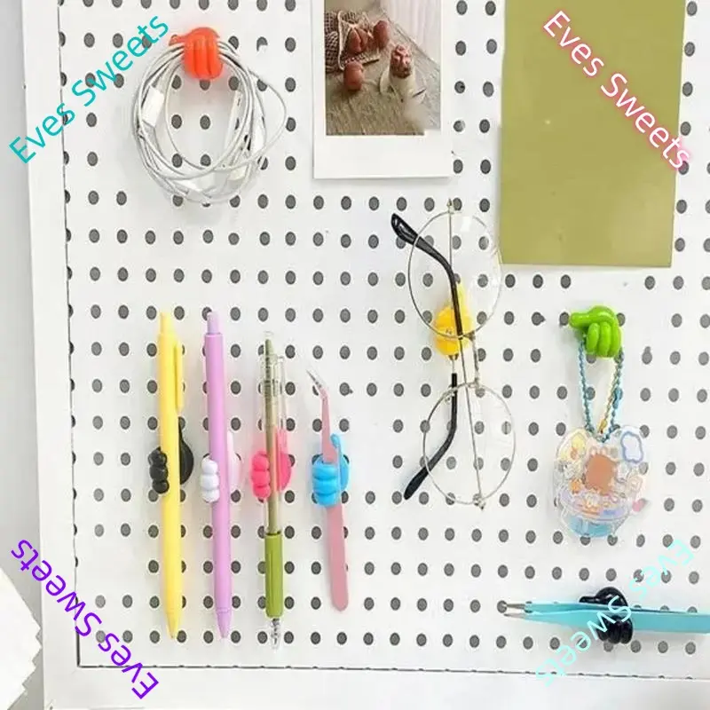 Thumb Wall Hook, 5 Counts Cute Decorative Self Adhesive Cable Hook, Cable Clip Hook, Cable Organiser, Desk Accessories, Bedroom Accessories, Room Decor, Home Decor, Gift for Girlfriend, Gift for Boyfriend, Mens Gifts 5