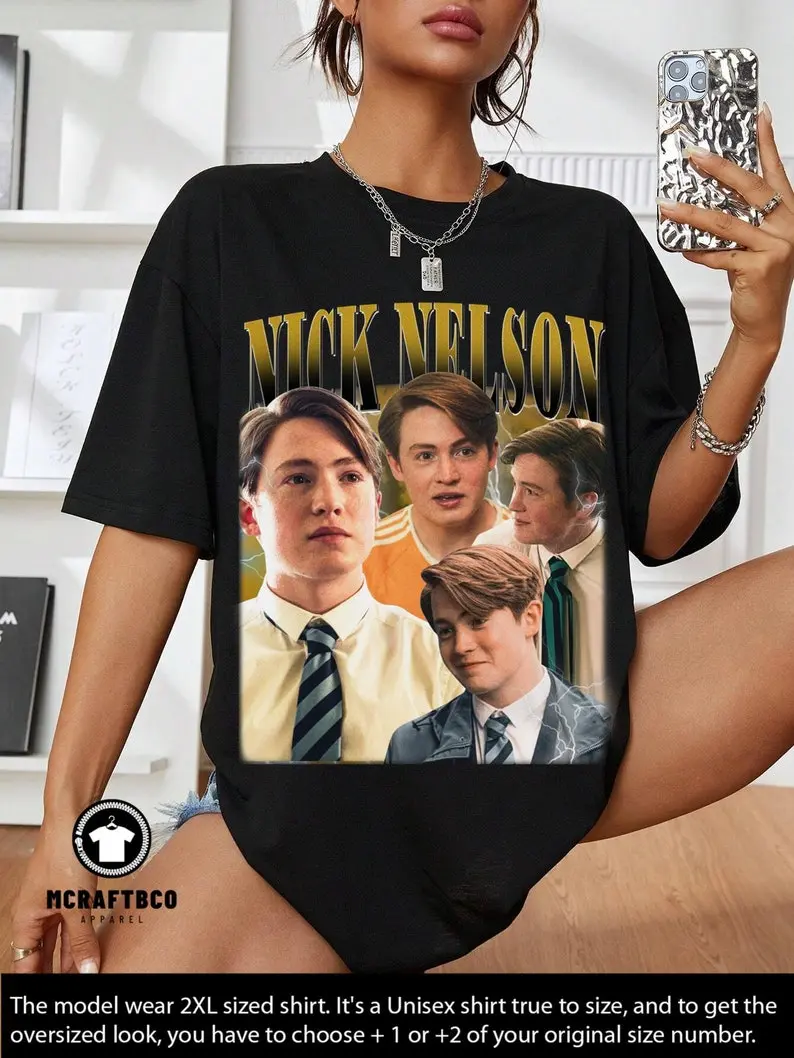 Nick Nelson Shirt Nick Nelson Homage T-Shirt Kit Sebastian Connor English Actor Vintage Retro Merch Funny Heartstopper Tees Fans Gift