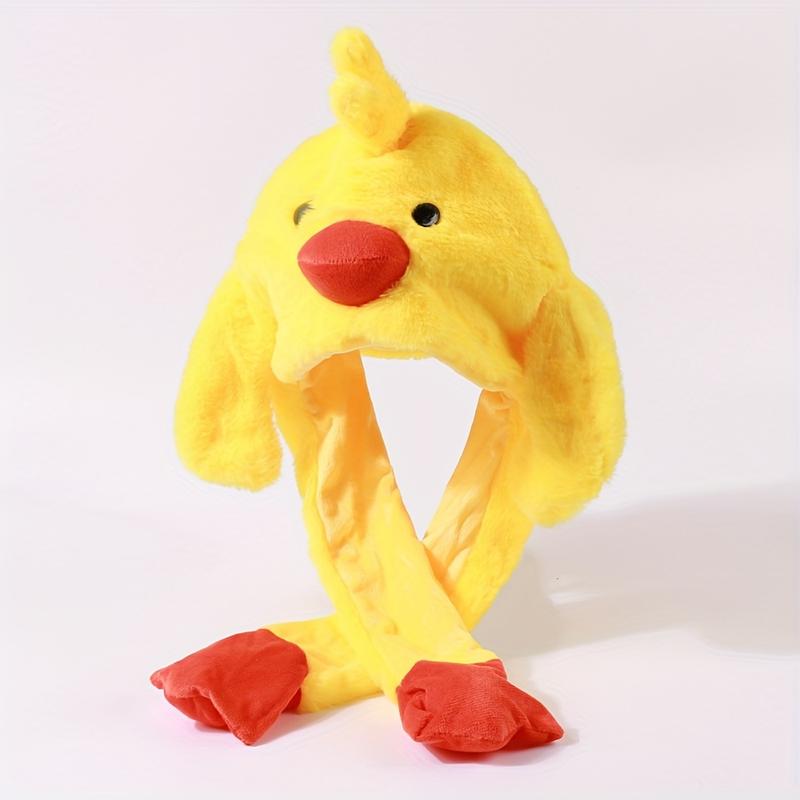 Product Introduction of Cute Yellow Chick Cartoon Beanie with Ear Flaps - Warm, Cozy & Stylish Winter Hat for Men and Women 1