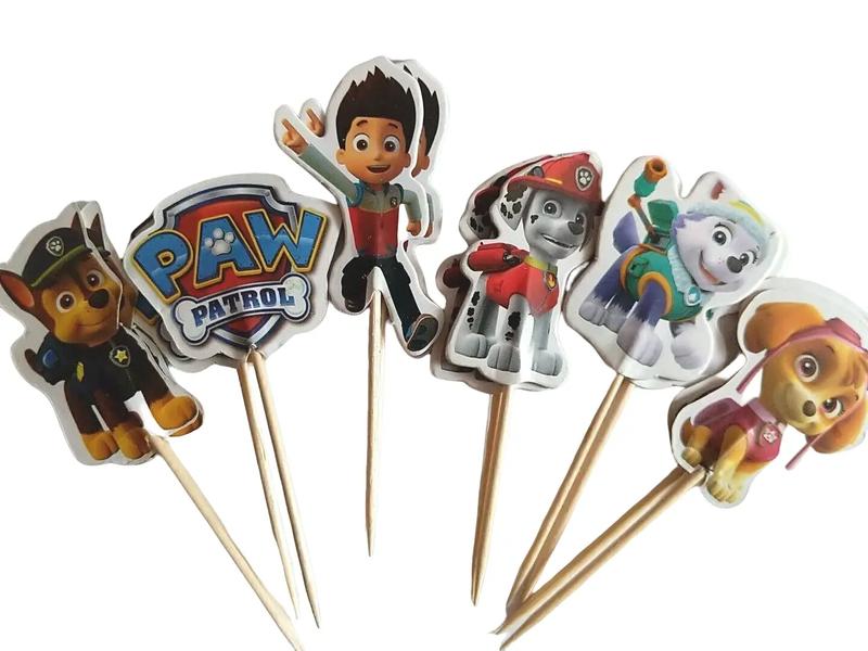 Paw Patrol Cake Toppers Cupcake Picks Cake Decoration Happy Birthday PARTY DECORATIONS FOR BOYS GIRLS 0