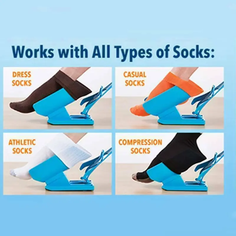 Sock Slider, Easy On/Easy Off Sock Aid Kit Helper Slider Without Bending,Strenching and Straining for Convenient Travel Comfort 3