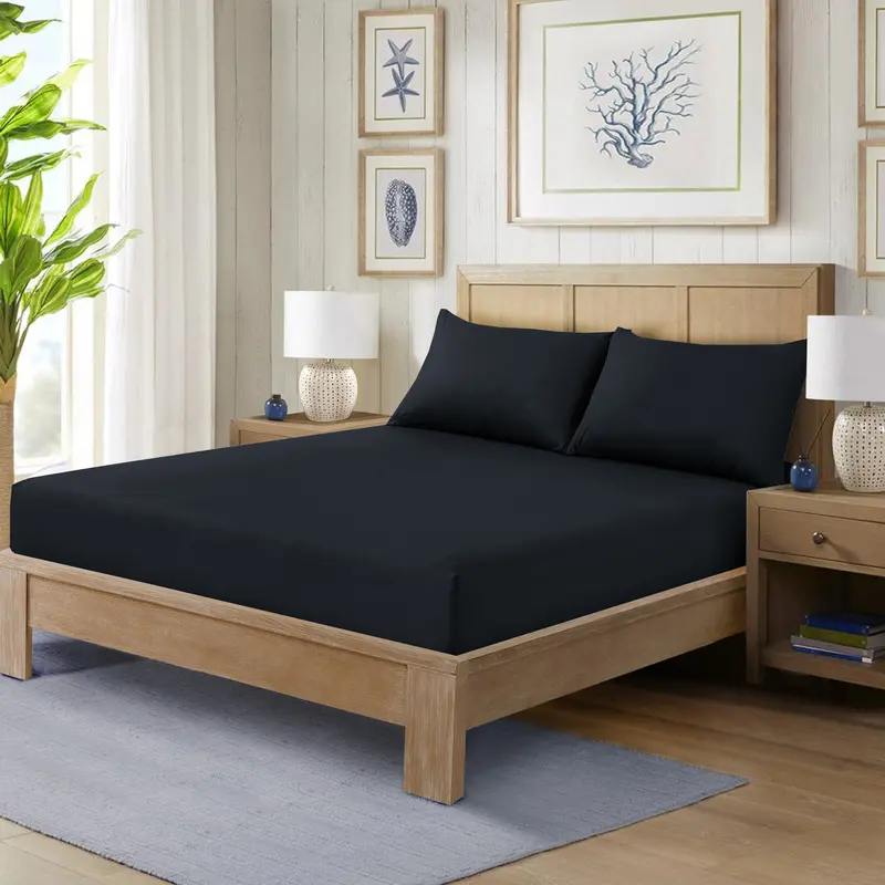 40cm Extra Deep Pocket Fitted Sheet – Premium Soft Microfiber, 16 Colors, Snug Fit for Thick Mattresses. Available in Single, Double, King and Super King 1