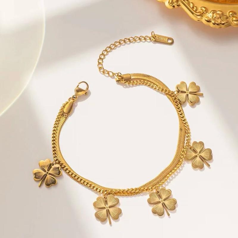 Large lucky charm style bracelet gold and silver 0