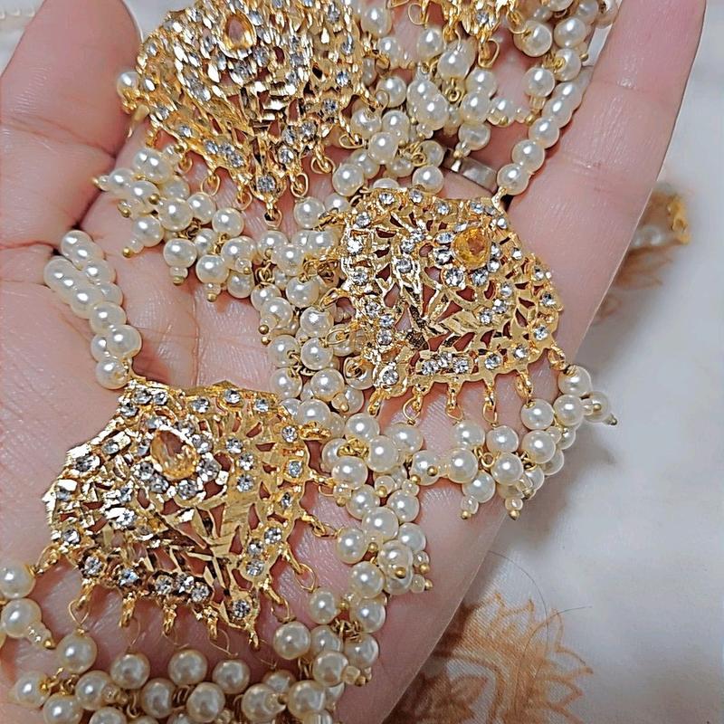 haydrabadi pendant set with white pearl 9
