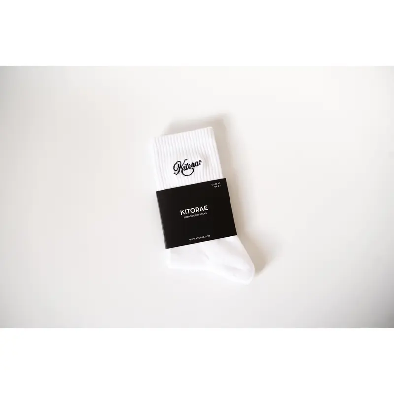 The Unisex Half-Crew Signature Socks - White 2