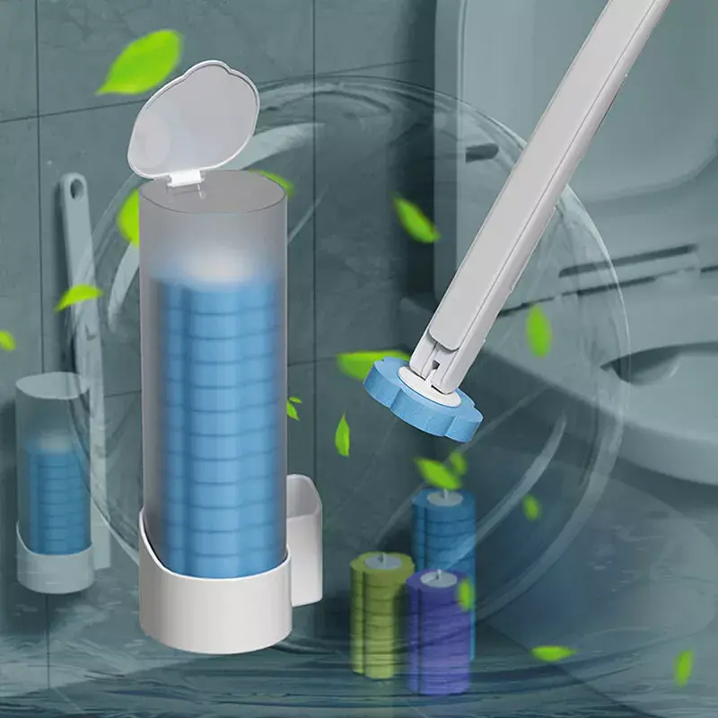12 Refills Wall-mounted Disposable Toilet Brush Set with for Bowl Cleaning - Home Care Supplies Toilet Brush Multicoloured Removable & Washable Smart Toilet