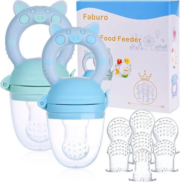 Baby Fruit Feeder Pacifier Set with 7 Silicone Sacs (3 Sizes- S, M, L) 0