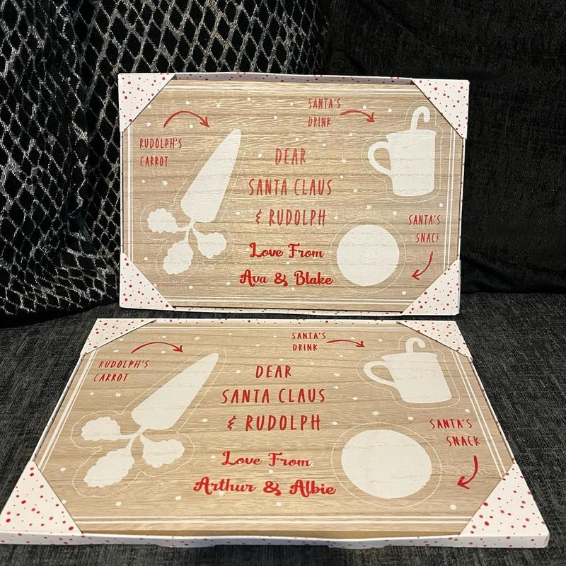 Personalised kids santa and rudolph treat board 2