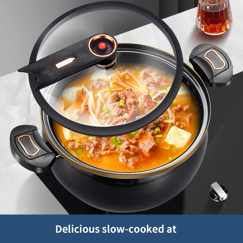 [Kitchen essentials] 1pc Fat and Chubby Soup Pot for Home Use, 7L Large Capacity, 26cm, Non-stick Pot, Suitable for Induction Cooker and Gas Cookware Black 1