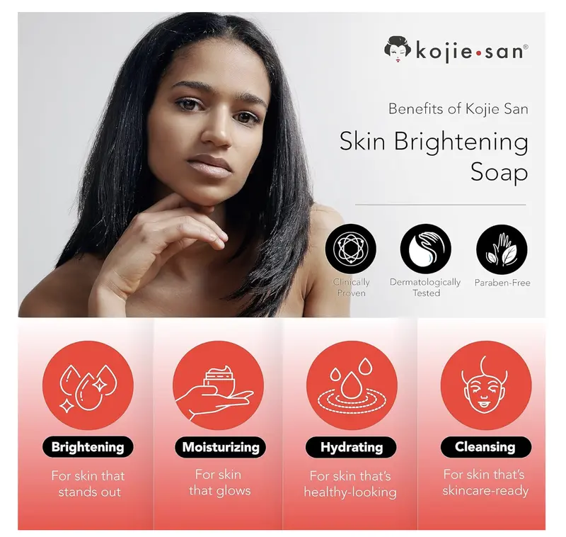 Kojie San Skin Brightening Soap - Classic 65g x 2, Double Pack Cleanser Cleansing Comfort face wash Body Wash 3