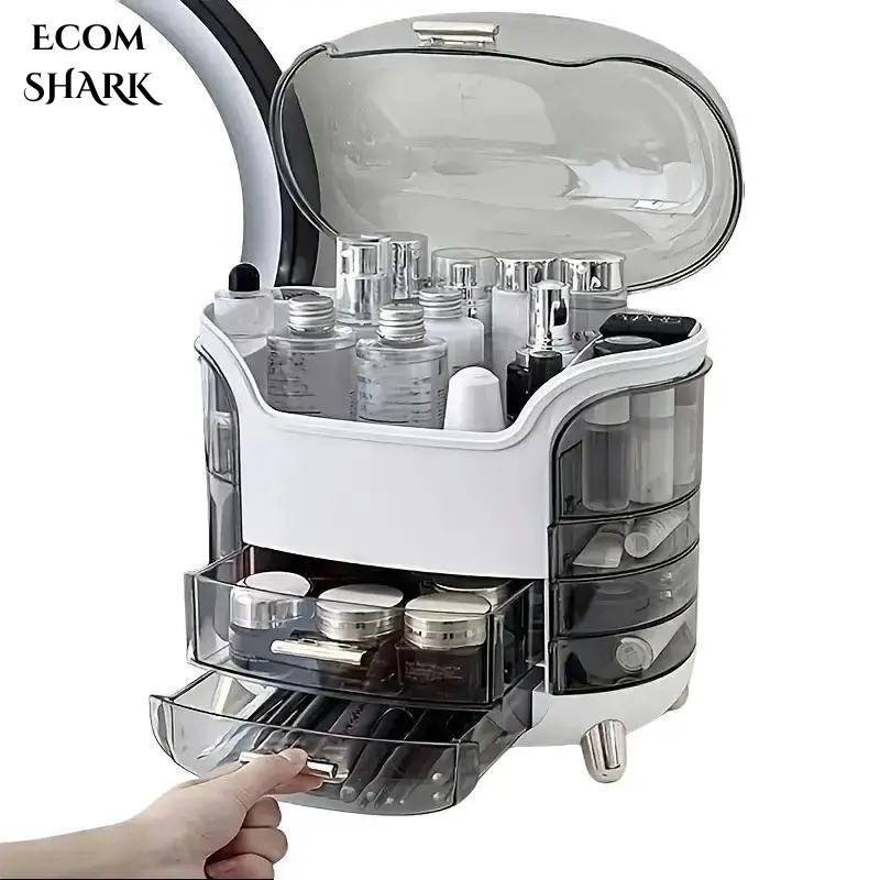 Large Cosmetic Organizer with Drawers and Compartments for Cosmetics, Skincare, Jewelry, and Lipstick Storage - Dustproof Design Compact Box Vanity 3