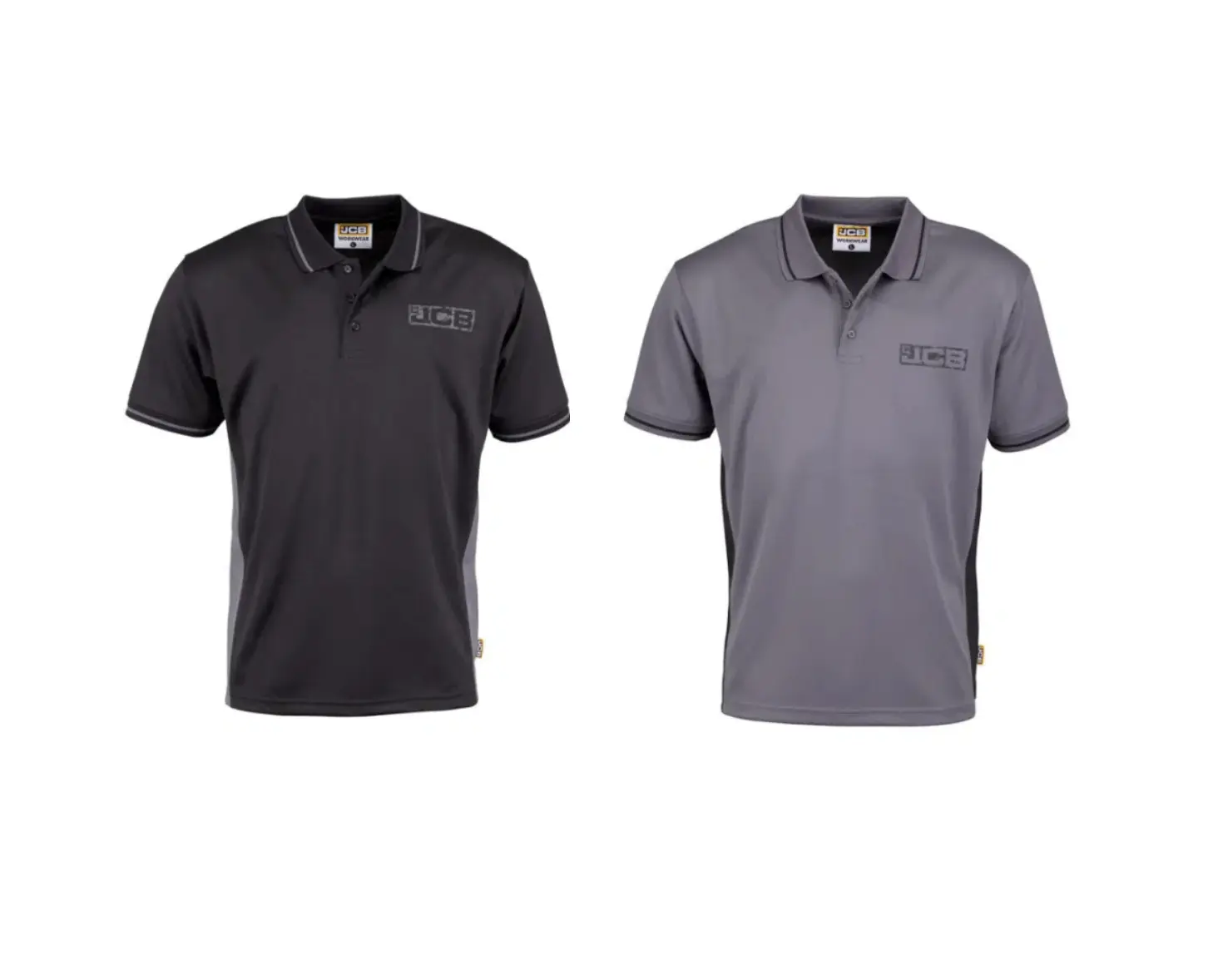 JCB Trade Performance Polo Shirt - Black or Grey, Men's Casual Polo Shirt - Menswear