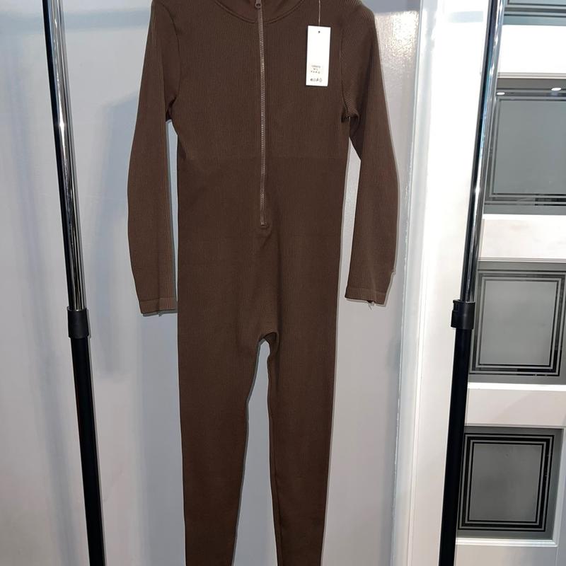 Zip Up Ribbed Jump Suit 3