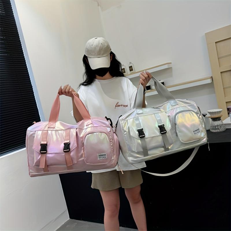 Wet/Dry Separation Oxford Fabric Travel Duffle Bag - Sparkling with Sky Blue, Lavender, Mixed, Cream, Neon Green, Black Options for Gym & Travel 3