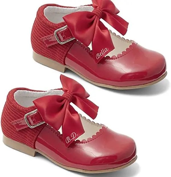 Melancia Personalised Gilrs Kids Spanish Bow Shoes Party Events Patent