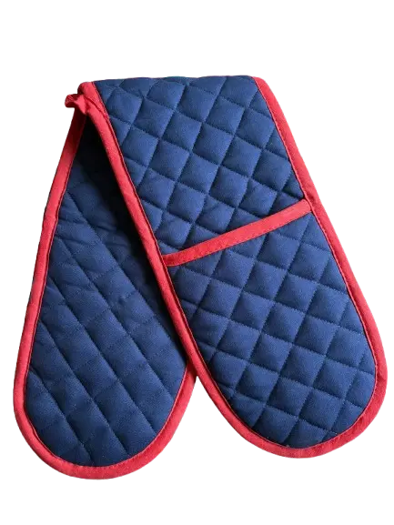 Double Oven Glove Cotton Insulated Kitchen Mitts Heat Resistant Pot Holder Stylish Quilted Design Bakeware 7