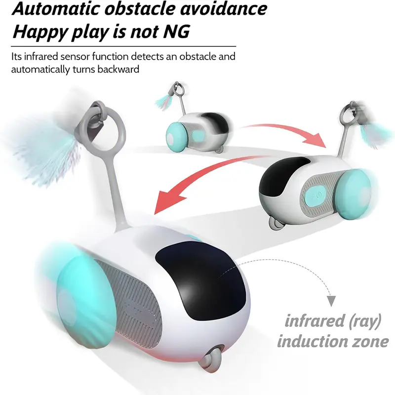 【UK Seller】 Remote Control Smart Electric Cat Toy, Interactive Cat Toys For Indoor Pet Cats, Gravity Automatic Mobile Car Toy, Cat Mouse Toys, Moving Car Cat Toy, USB Rechargeable Intelligent Sports Car Design Kitten Toy, Pet Supplies, Christmas Gifts 3